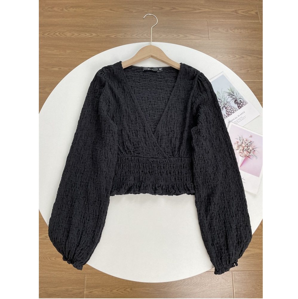 复古衬衣显瘦气质短上衣