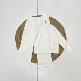 卫衣阔腿长裤 北欧纯色拉链连帽开衫 26春新款 D2百搭莫代尔外单纯元