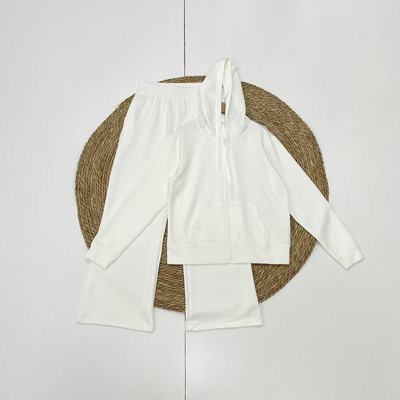 D2百搭莫代尔外单纯元26春新款北欧纯色拉链连帽开衫卫衣阔腿长裤