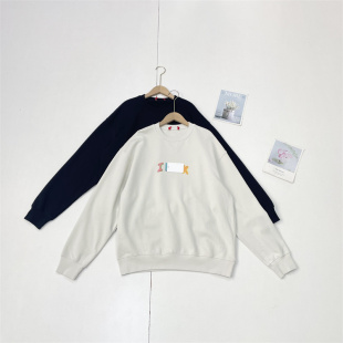 D3休闲基础字母印花 男女圆领套头卫衣宽松H型上衣 国内单26春新款