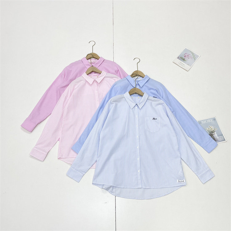 D5春日刚需外单纯元经典纯色条纹26春新款女衬衫翻领长袖宽松上衣,女装/女士精品,衬衫,淘宝优惠券,粉丝福利购,淘宝优惠卷