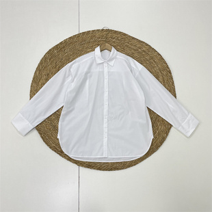 C2宽大白衬衫舒适好穿24新款翻领衬衫女通勤开衫上衣