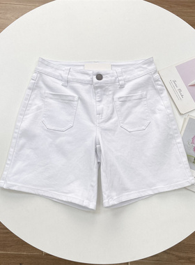 B2夏季必bei！91%棉水洗牛仔外单纯元25夏季女士短裤实用百搭宽脚