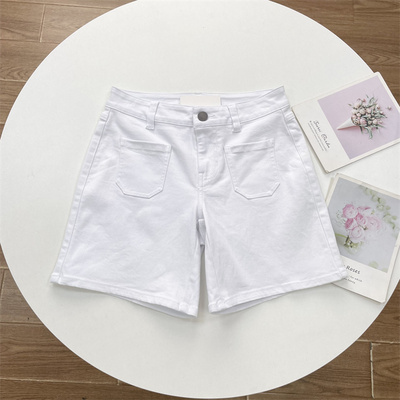 B2夏季必bei！91%棉水洗牛仔外单纯元25夏季女士短裤实用百搭宽脚