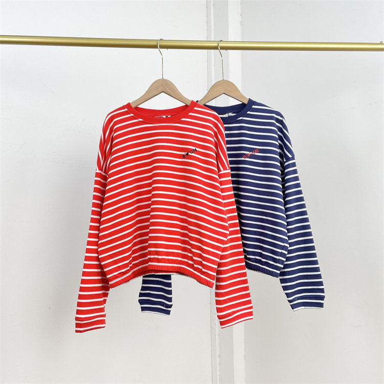 J4经典条纹~外单纯元26春新款宽松毛圈卫衣圆领套头女士长袖上衣,女装/女士精品,卫衣/绒衫,淘宝优惠券,粉丝福利购,淘宝优惠卷