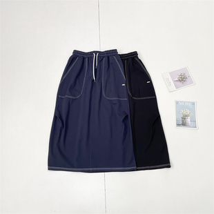 A2阿妈奢货~高品质外单出口单26春新款明线设计半身裙百搭A字裙