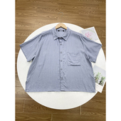 25秋新女士短袖 复古小衫 翻领衬衫 开衫 外单通勤款 M2宽松亚麻衬衫