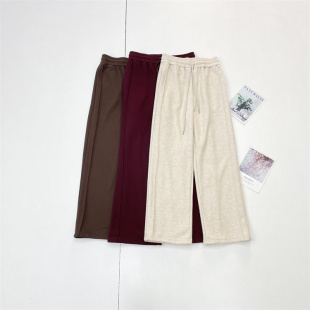 自留款 女含羊绒加厚加绒松紧腰宽松直筒长裤 高品质25冬新款 J6厚款