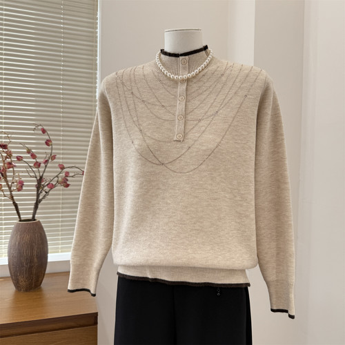 妈妈装秋冬洋气毛衣半高领