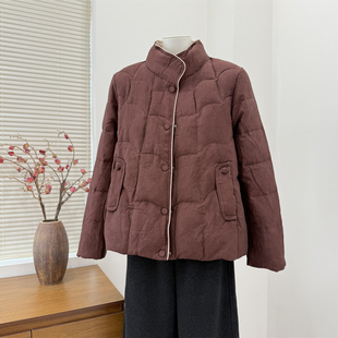 妈妈冬装洋气羽绒服2026新款中老年人女装保暖白鸭绒外套过年衣服