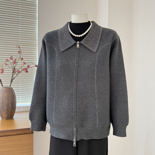 中老年妈妈冬装加绒毛衣开衫女2026新款秋冬外穿加厚保暖宽松外套