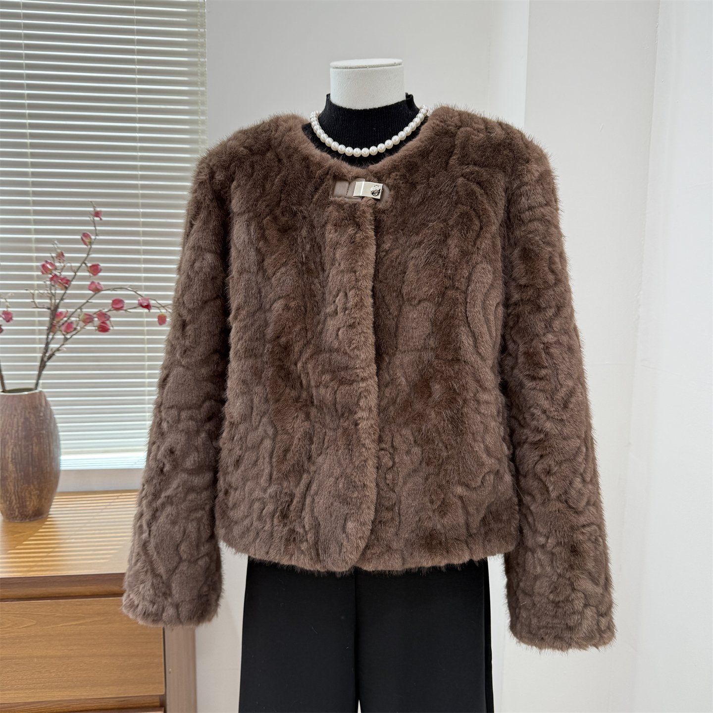 中老年妈妈装水貂绒外套女