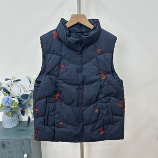 中老年羽绒马甲女冬季外穿2025新款轻薄白鸭绒加厚妈妈背心马夹