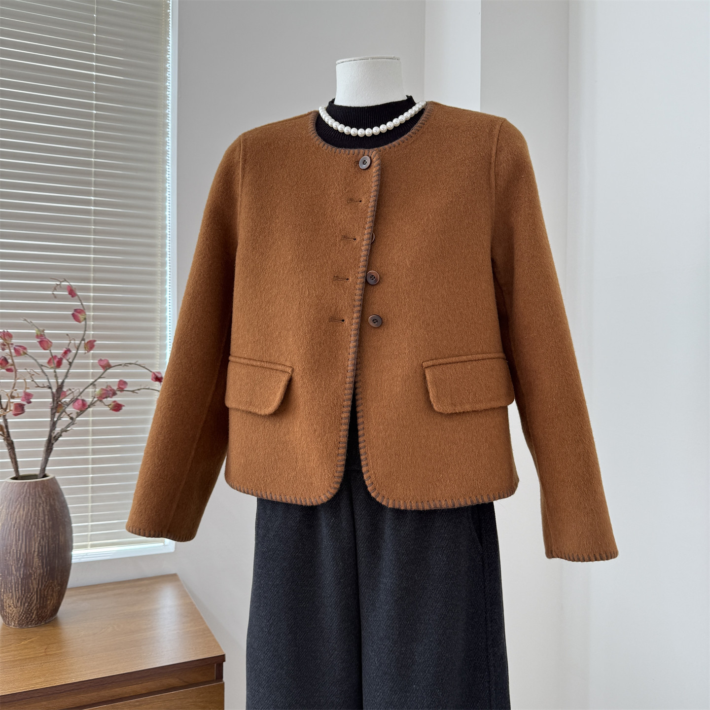 妈妈秋冬装新款双面呢羊毛大衣短款小个子外套中老年女装高端衣服,女装/女士精品,中老年女装,淘宝优惠券,粉丝福利购,淘宝优惠卷