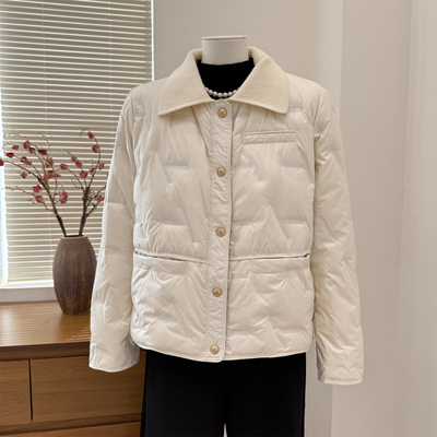 妈妈冬装轻薄款羽绒服白鸭绒