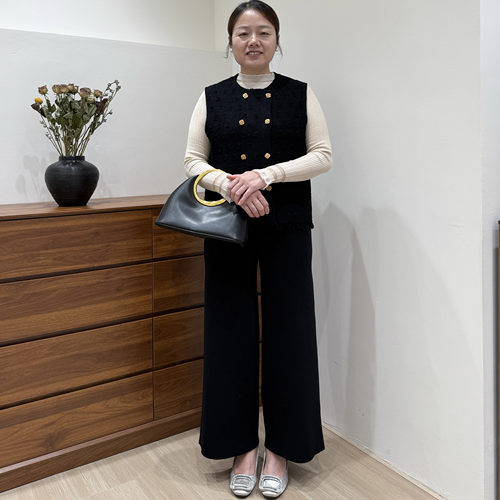 中老年女装针织衫上衣三件套