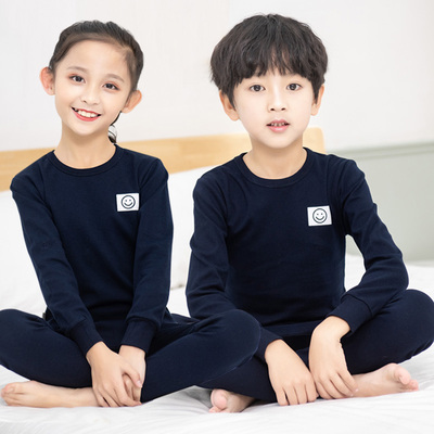纯棉儿童内衣套装纯棉男女孩秋冬