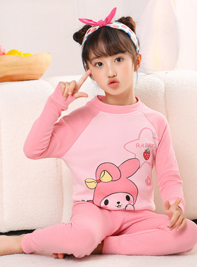 儿童中领纯棉内衣套装女童秋衣秋裤宝宝睡衣家居服小女孩春秋打底