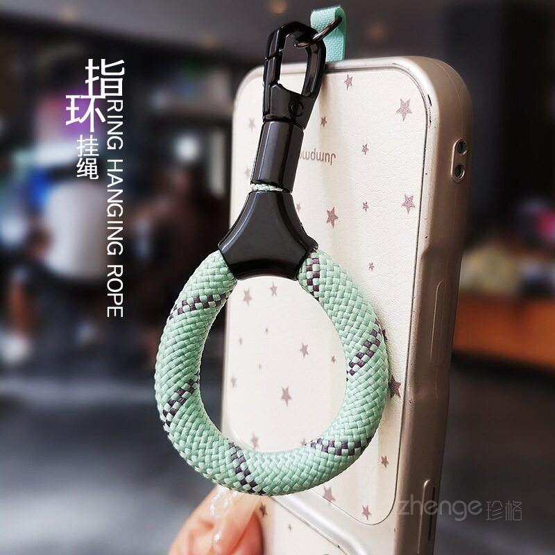 新款mini指环手机挂绳结实耐用合金挂钩编织绳户外男女便携旅游用