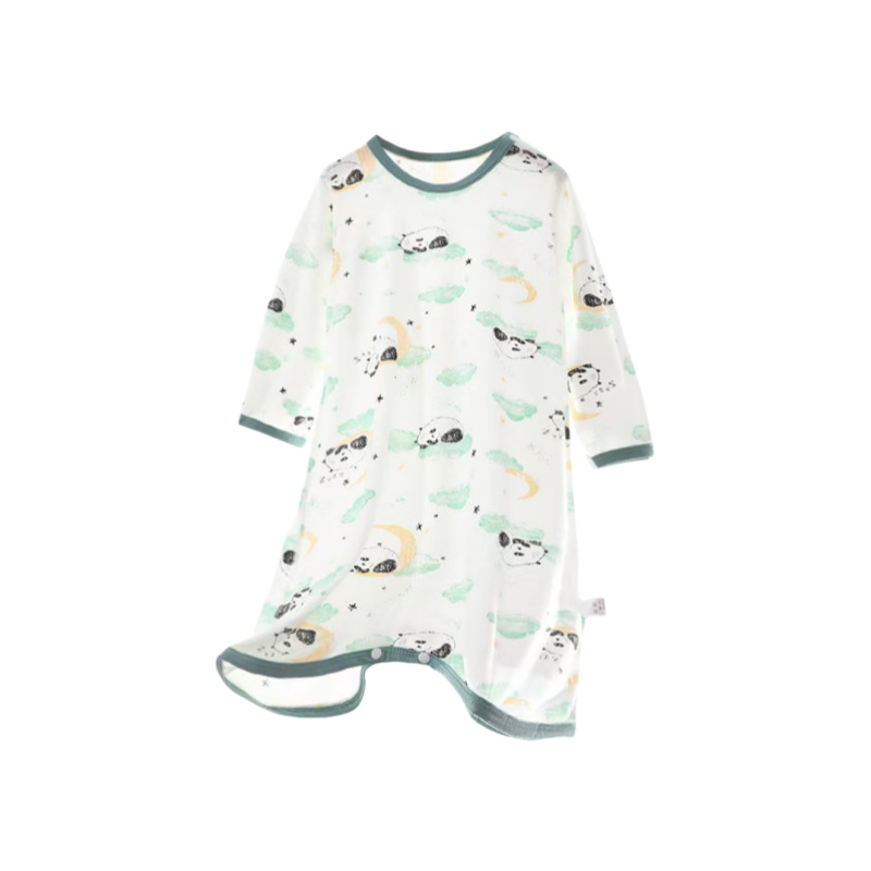 三折品牌特价清仓薄款夏季款宝宝天丝睡衣家居服长袖睡裙婴儿睡袍