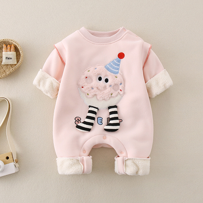 【三折专区】品牌折扣店撤柜秋冬季连体衣宝宝薄绒爬服初休闲哈衣