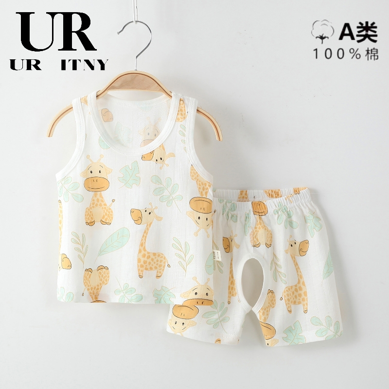三折品牌清仓撤柜亲子装婴幼儿夏款薄款家居服纯棉套装无袖背心裤