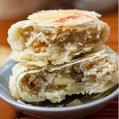 功德林净素苏式酥皮月饼80克袋装