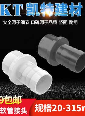 PVC软管接头白色宝塔外丝直通塑料4分6分1寸20转8 10 12 16 25 32