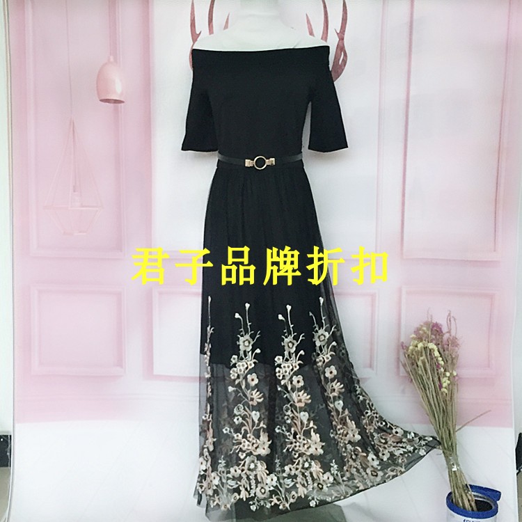 2018Ïļ¾Ð¿îÒ»×Ö¼çÎå·ÖÐäÍøÉ´Æ´½Ó´ÌÐåÁ¬ÒÂȹ³¤È¹Vero Dgo Moda