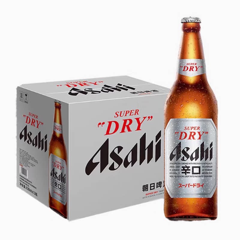 【国产】日本风味朝日啤酒超爽生啤酒630ml*12瓶整箱ASAHI黄啤酒