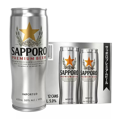 越南进口三宝乐札幌精酿啤酒650ml*6罐Sapporo听装整箱啤酒