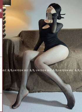 DEC闪钻诱惑 性感黑色水钻渔网袜子防勾丝钻石网眼连裤袜带钻丝袜