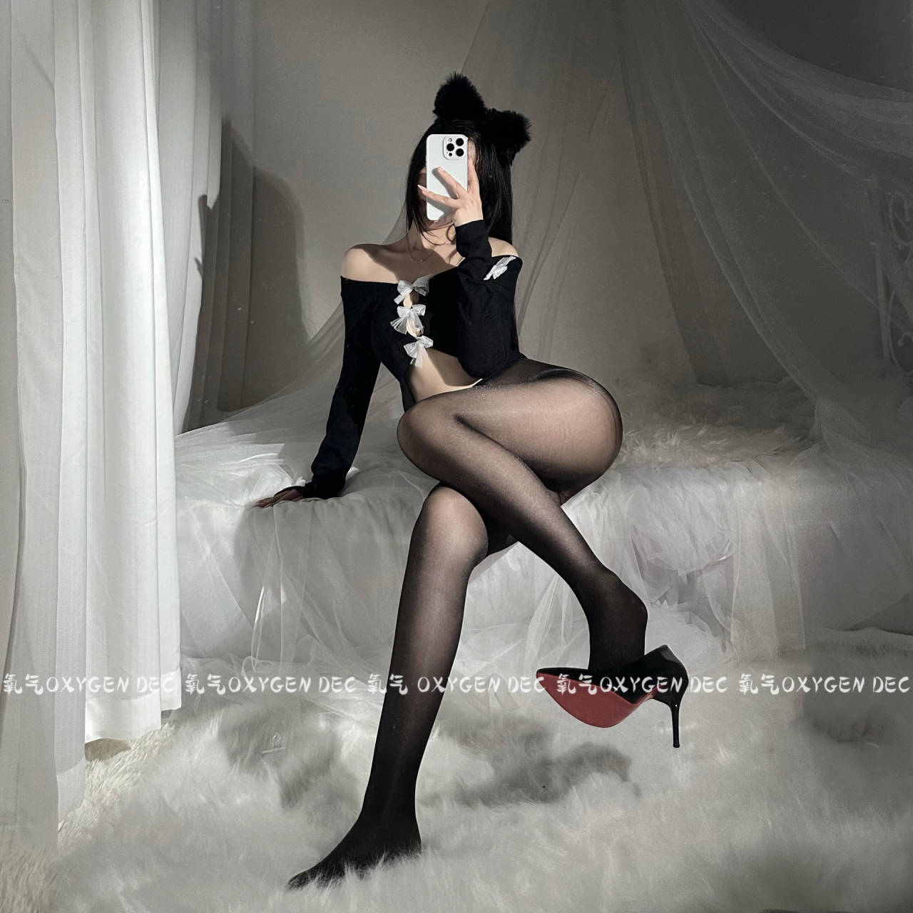 长筒袜吊带开档美腿丝袜