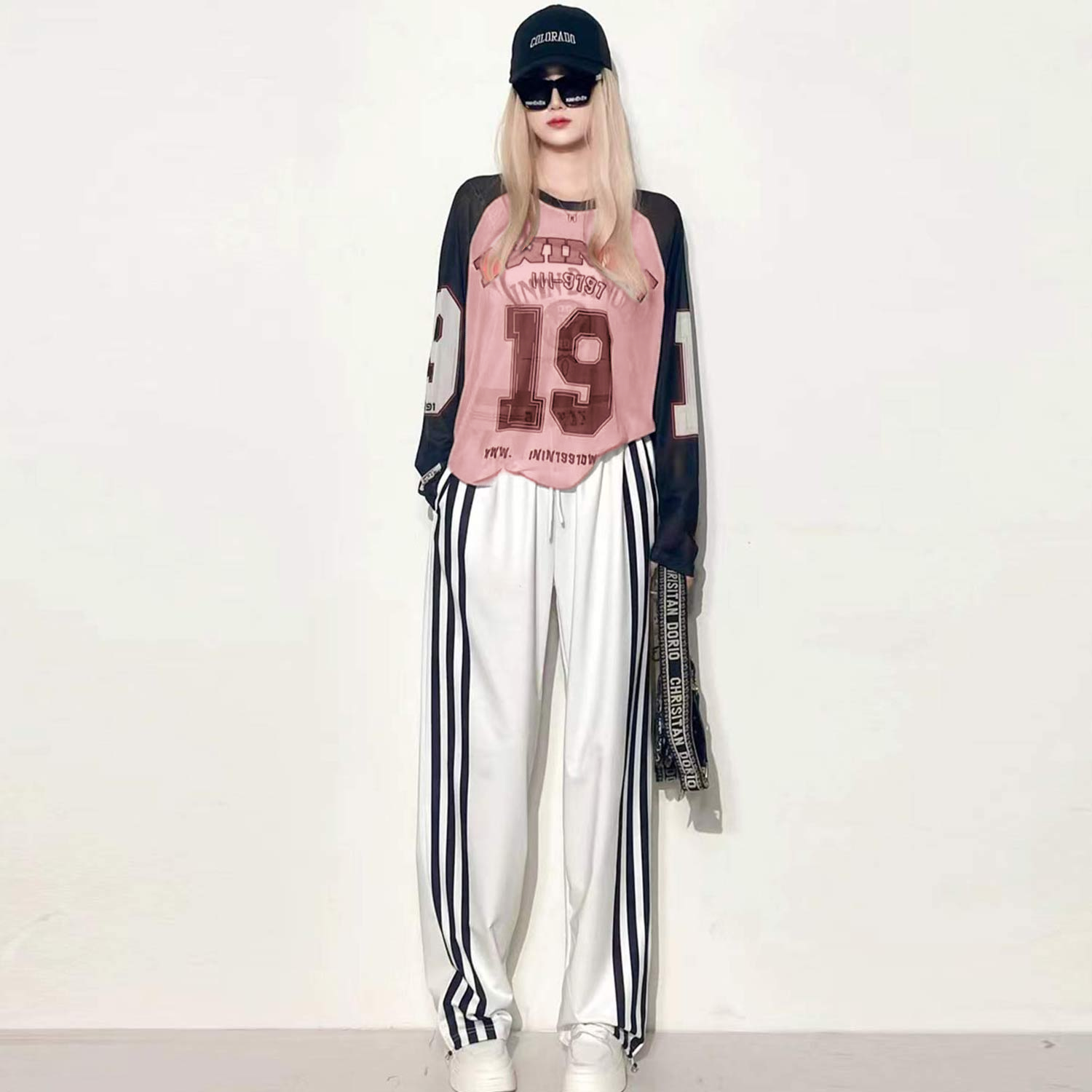 网纱长袖T恤设计感女装美式潮牌薄款拼色字母机车彩色防晒衣罩衫,女装/女士精品,时尚防晒服,淘宝优惠券,粉丝福利购,淘宝优惠卷