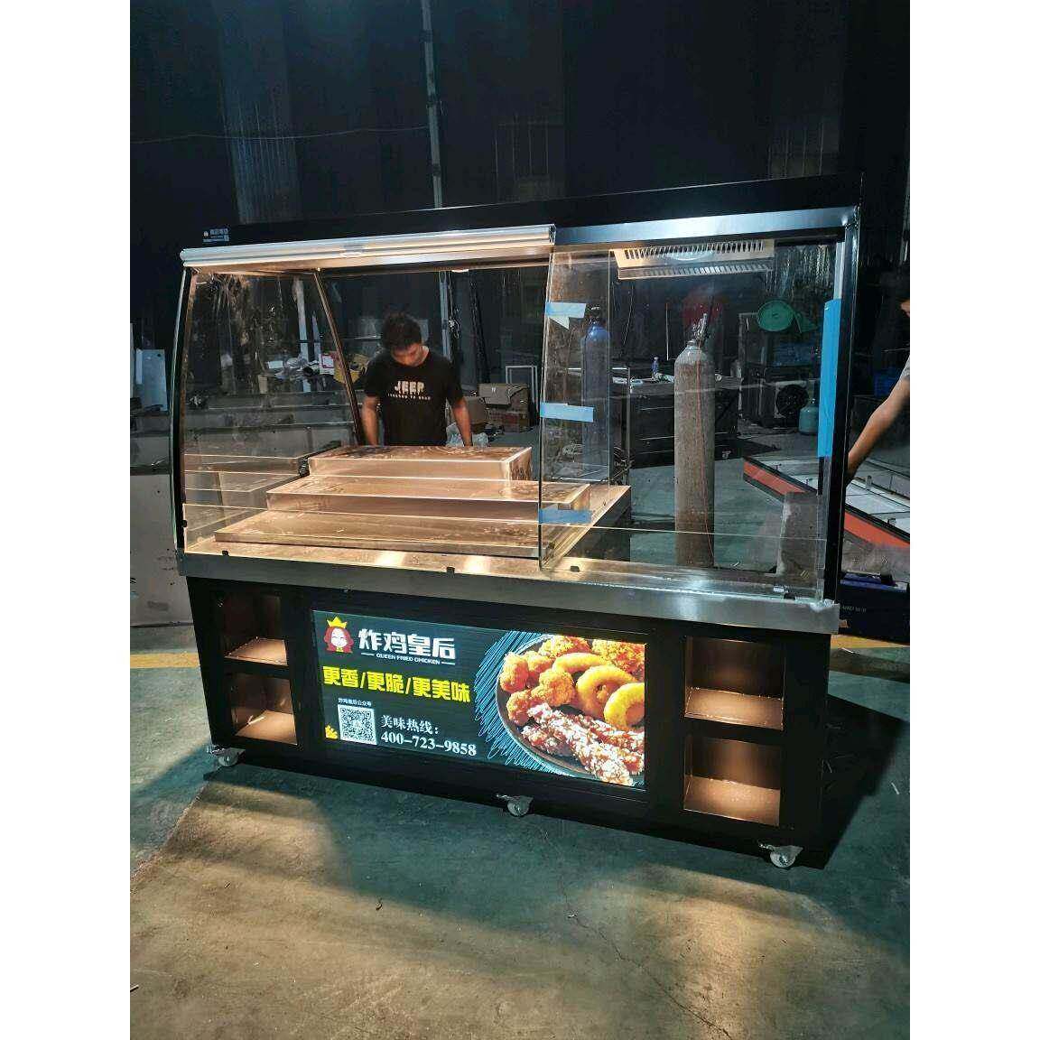 炸鸡皇后烤鸭保鲜展示柜明档超市熟食卤菜柜台脆皮炸鸡保温展示柜