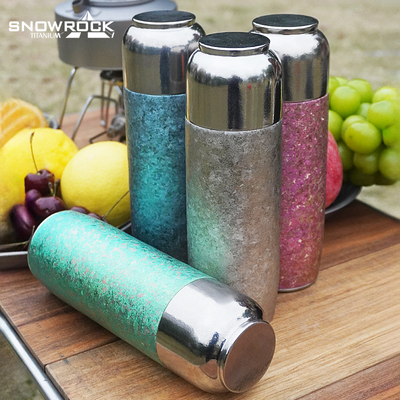 SNOWROCK户外露营纯钛冰花磁吸盖保温杯茶水分离小巧便携高档礼盒