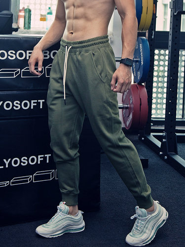 运动裤美式跑步足球束脚男