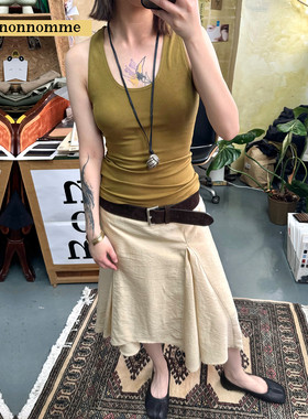 nomnonnomme DROP2超美丽不规则下摆浪漫半身裙春夏