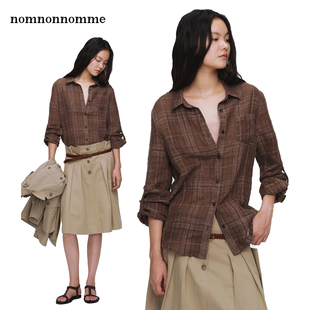 衬衫 格子长袖 26SS亚麻透气春夏薄款 nomnonnomme