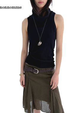 nomnonnomme DROP2春夏轻薄柔软堆堆领无袖背心两色上衣