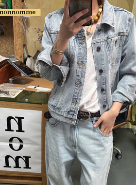 nomnonnomme DROP2轻松时髦水洗浅蓝清爽感牛仔外套