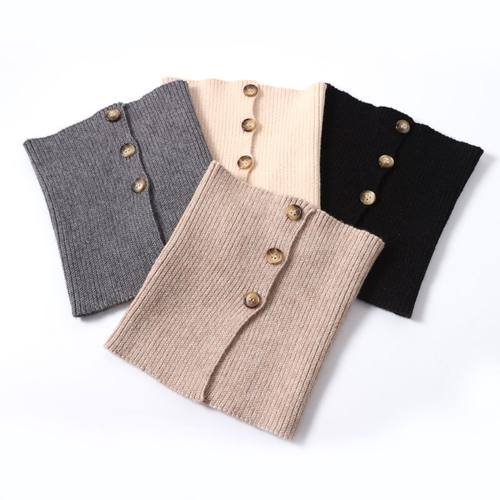 三扣韩版毛线假领子针织保暖