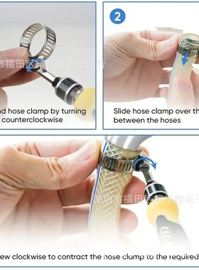 40PCaS 304 不锈钢喉箍套装40PCS盒装组合管夹卡箍抱箍组合套装