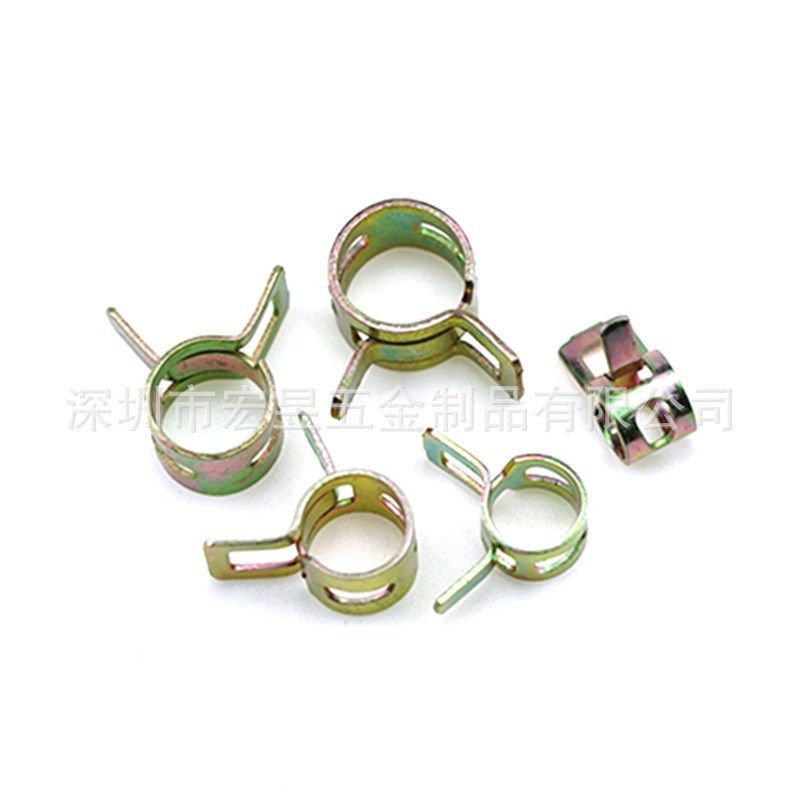 125pcs彩色贴纸弹性箍圈 镀锌卡箍抱箍套装O 镀彩锌管夹箍圈盒装