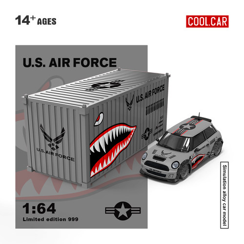 CC1:64 MINI COOPER 鲨鱼嘴 集装箱 仿真合金汽车模型 摆件