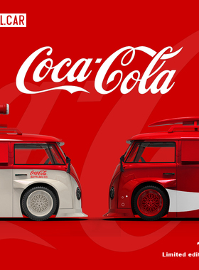 CoolCar1:64 大众T1面包车爆改可口可乐仿真合金汽车模型静态摆件