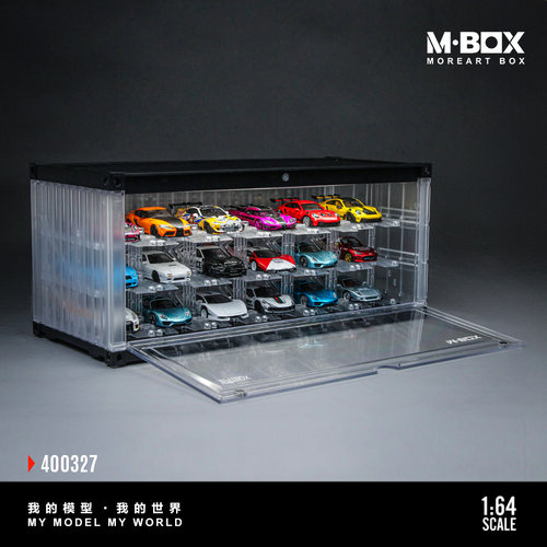 MBOX 1:64 透明立体停车架场景 仿真模型摆件 车模收纳