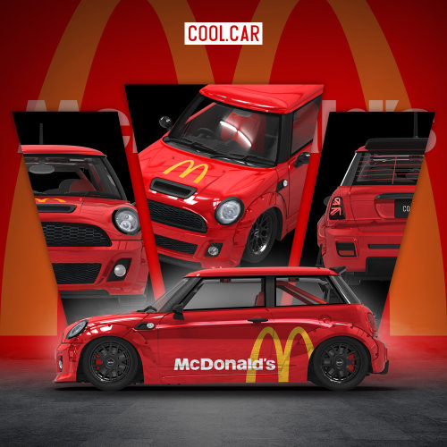 Cool Car 1:64 宝马 mini 麦当劳 仿真合金汽车模型 摆件收藏手办