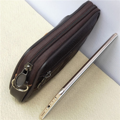 单层牛皮手机包横款OPPO小米腰包