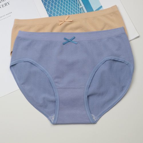 无缝一体中低腰内裤女大弹力不勒